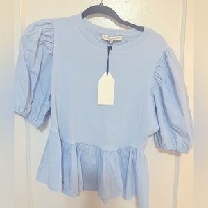 English Factory Baby Blue Peplum NWT